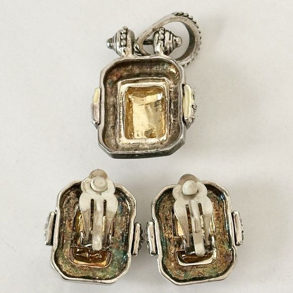 Vintage Clip On Earrings And Necklace Charm Silvertown‎ - Picture 5 of 7